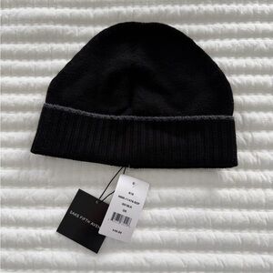 Saks Fifth Avenue Black and Gray Knit Hat
